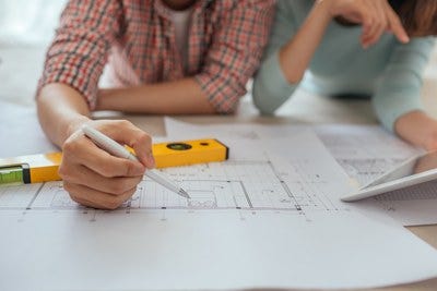 couple planning an extension